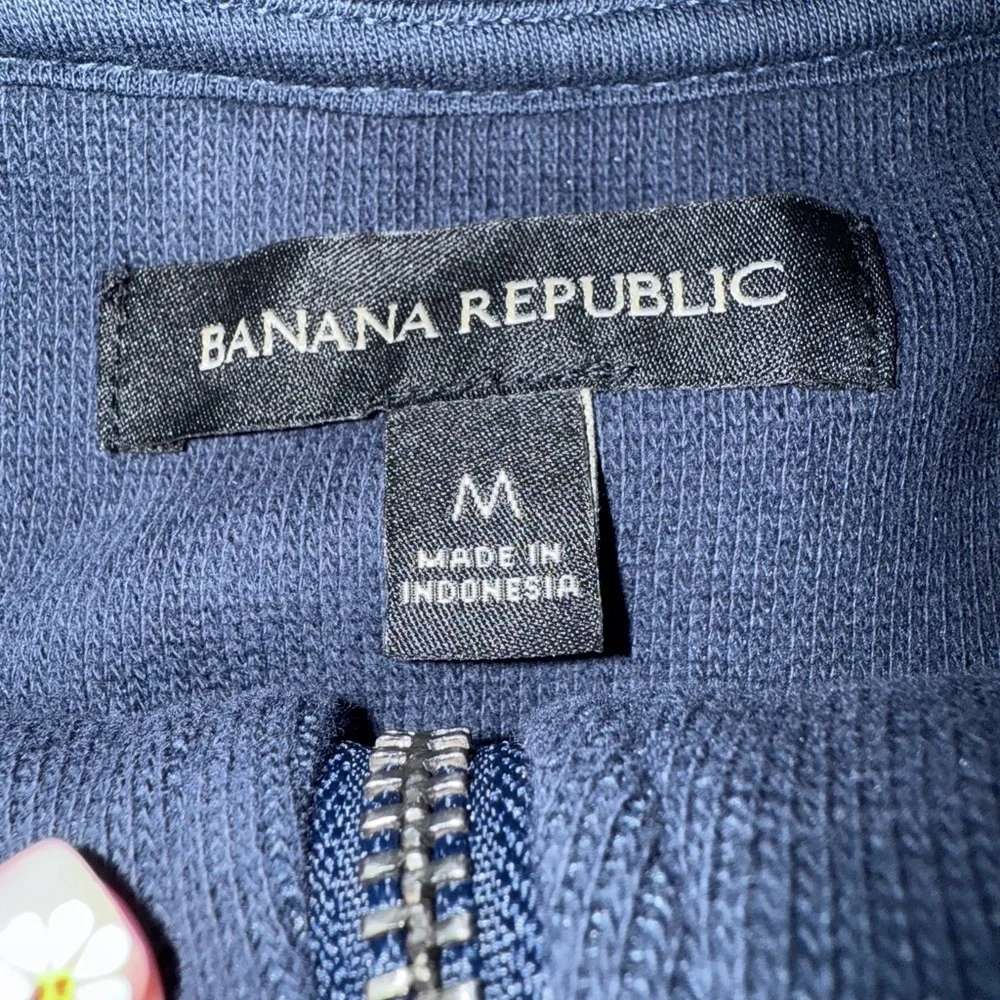 Banana Republic Men's Navy Quarter-Zip Sweater Sz M New Long Sleeves